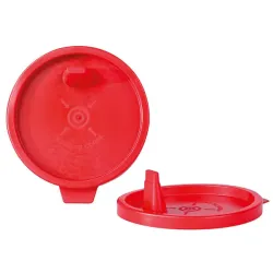 Opklikbare deksel met stripuitloop Snap-on deksel, met stripuitloop, rood